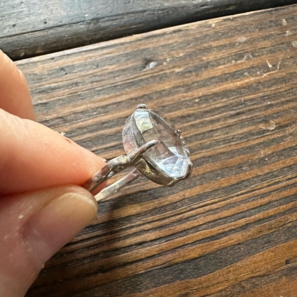 π Large Oval Sterling Cocktail / Engagement Ring π size: 6.5 - Picture 12 of 13